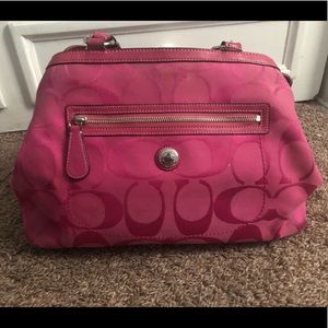 Fuchsia Coach Logo Handbag